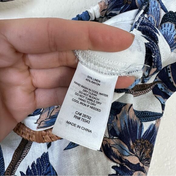 Sigrid Olsen Floral Belted Linen Blend Pants Size 6 - Picture 8 of 12